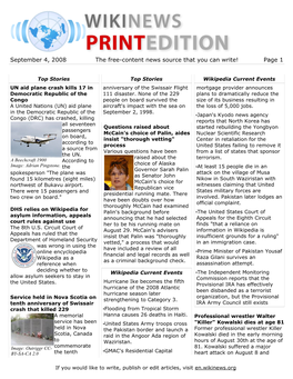 September 4, 2008 the Free-Content News Source That You Can Write! Page 1