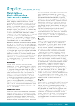 Cencus of South Australian Vertebrates 2009