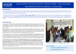 (Pmm) - Ebola Response Beni Territory, North Kivu Province, 14 August 2018