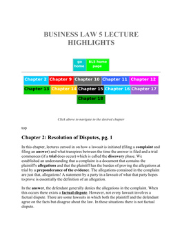 Business Law 5 Lecture Highlights