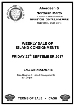 Aberdeen & Northern Marts WEEKLY SALE of ISLAND