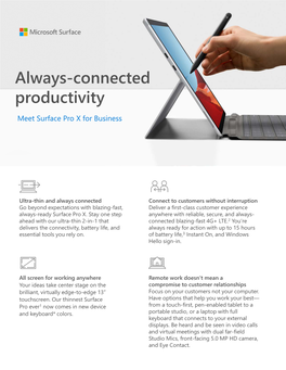 Always-Connected Productivity Meet Surface Pro X for Business