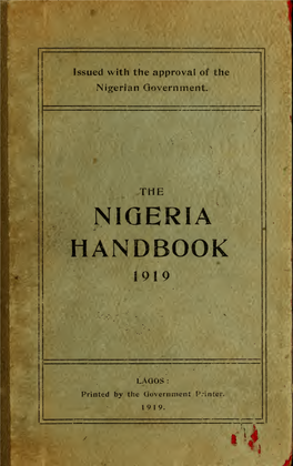 The Nigeria Handbook Containing Statistical and General Information