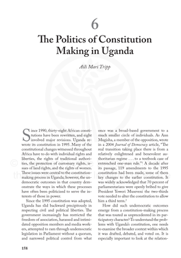 The Politics of Constitution Making in Uganda © Copyright by the Endowment of the United States Institute of Peace