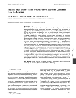 Patterns of Co-Seismic Strain Computed from Southern California Focal Mechanisms