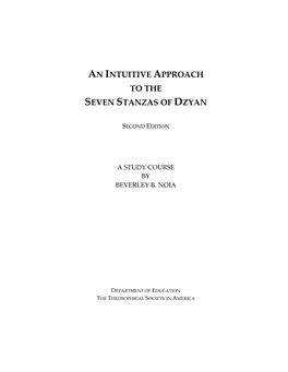 An Intuitive Approach to the Seven Stanzas of Dzyan