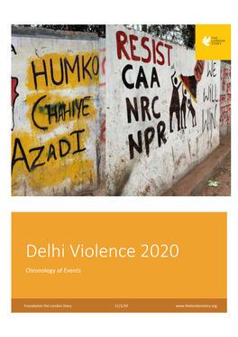 Delhi Violence 2020 Chronology of Events