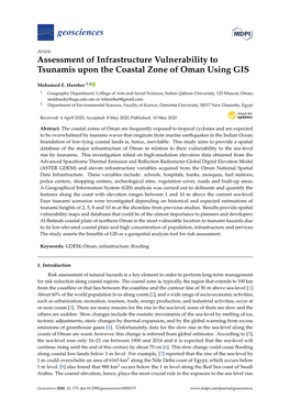 Assessment of Infrastructure Vulnerability to Tsunamis Upon the Coastal Zone of Oman Using GIS