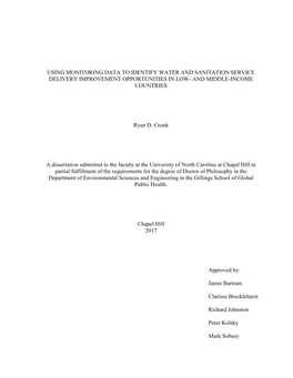 Using Monitoring Data to Identify Water and Sanitation Service Delivery Improvement Opportunities in Low- and Middle-Income Countries