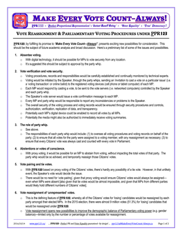 Vote Reassignment & Parliamentary Voting