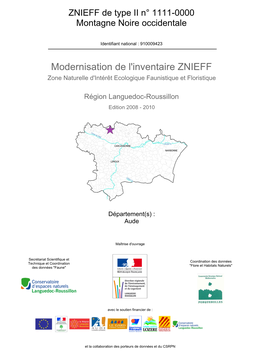 ZNIEFF De Type II N° 1111-0000 Montagne Noire Occidentale