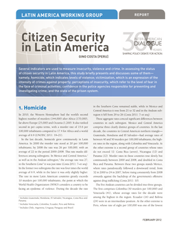 Citizen Security in Latin America Gino Costa [Peru]