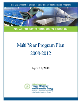 Solar Energy Technologies Program Multi-Year Program Plan: 2008-2012