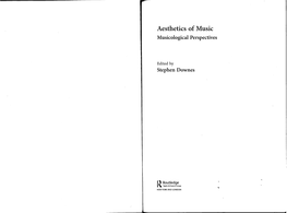 Aesthetics of Music Musicological Perspectives