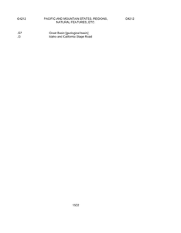 Class G Tables of Geographic Cutter Numbers