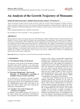 An Analysis of the Growth Trajectory of Monsanto