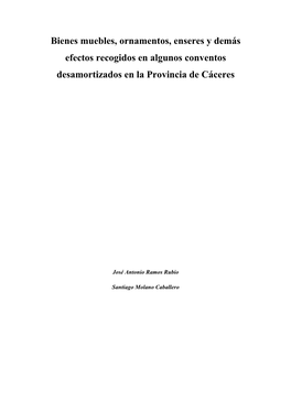 Pdf Bienes Muebles, Ornamentos, Enseres Y Demás Efectos Recogidos