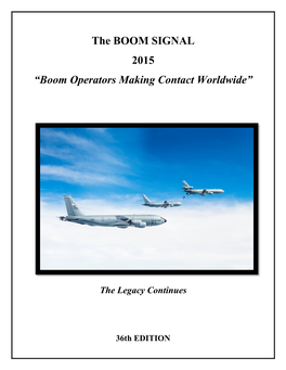 The BOOM SIGNAL 2015 “Boom Operators Making Contact Worldwide”