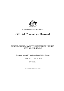 Official Committee Hansard