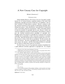A New Uneasy Case for Copyright