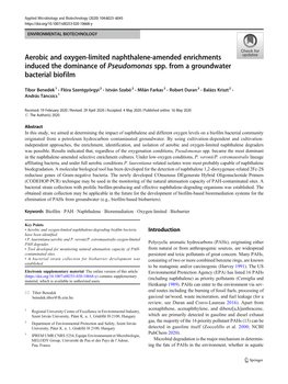 Aerobic and Oxygen-Limited Naphthalene-Amended Enrichments Induced the Dominance of Pseudomonas Spp