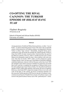 Non: the Turkish Episode of Hikayat Hang Tuah