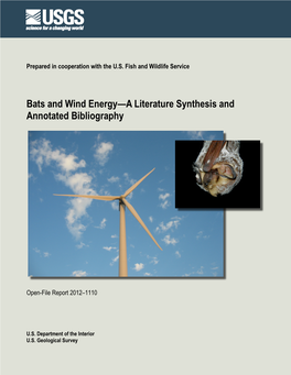 Bats and Wind Energy—A Literature Synthesis and Annotated Bibliography