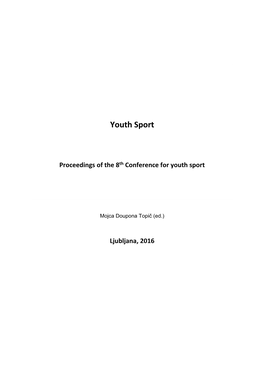Proceedings of the 8Th Conference Youth Sport