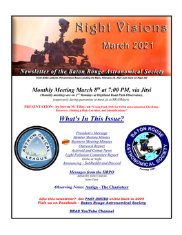 March 2021 BRAS Newsletter