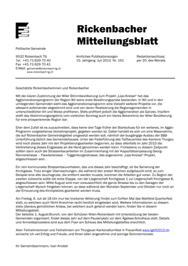 Rickenbacher Mitteilungsblatt Politische Gemeinde