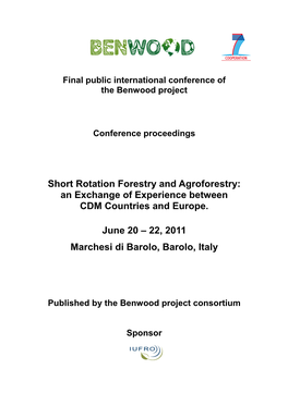 Short Rotation Forestry and Agroforestry: an Exchange of Experience Between CDM Countries and Europe