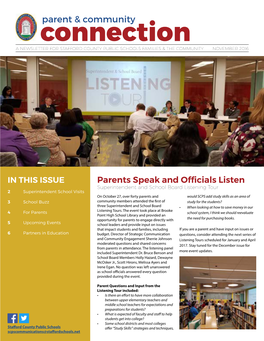 Connection a NEWSLETTER for STAFFORD COUNTY PUBLIC SCHOOLS FAMILIES & the COMMUNITY NOVEMBER 2016