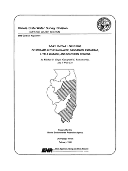 7-Day 10-Year Low Flows of Streams in the Kankakee, Sangamon, Embarras, Little Wabash, and Southern Regions