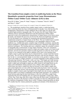 The Transition from Complex Craters to Multi-Ring Basins on the Moon