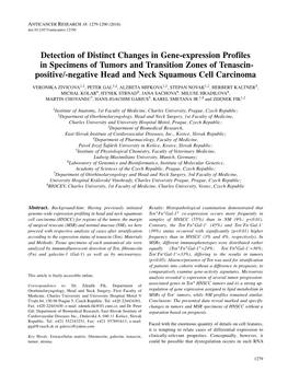 Detection of Distinct Changes in Gene-Expression Profiles in Specimens