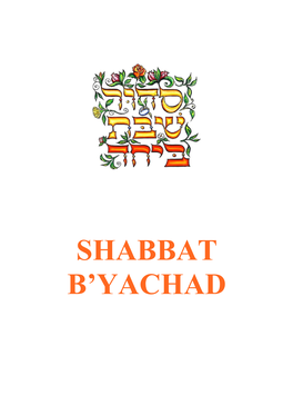 Shabbat B'yachad Final Version 1St Feb.Dwd