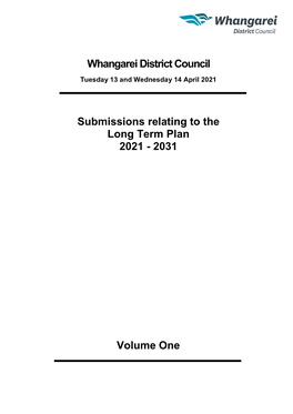 Whangarei District Council Submissions Relating to the Long Term Plan 2021
