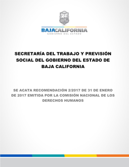 Secretaría Del Trabajo Y Previsión Social Del Gobierno Del Estado De Baja California