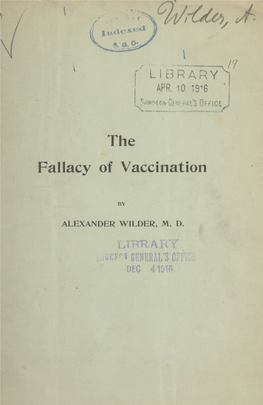 The Fallacy of Vaccination