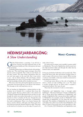 Héðinsfjarðargöng: Nancy Campbell a Slow Understanding