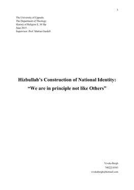 Hizbullah's Construction of National Identity