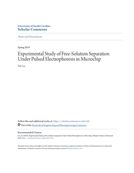 Experimental Study of Free-Solution Separation Under Pulsed Electrophoresis in Microchip Xin Liu