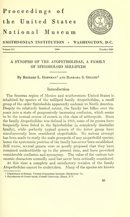 Proceedings of the United States National Museum ^^^
