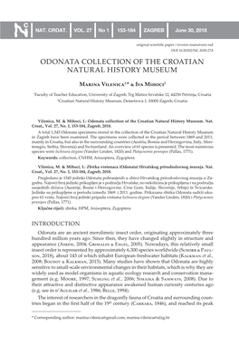 Odonata Collection of the Croatian Natural History Museum