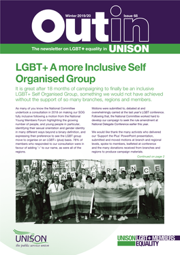 LGBT+ a More Inclusive Self Organised Group