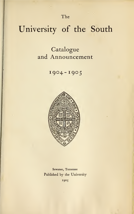 College of Arts and Sciences Catalog and Announcements, 1902-1906