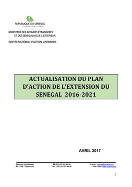 Actualisation Du Plan D'action De L'extension Du