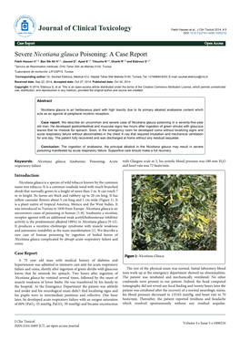 Severe Nicotiana Glauca Poisoning