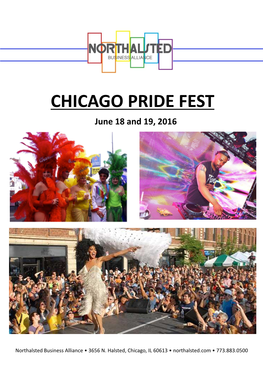 CHICAGO PRIDE FEST June 18 and 19, 2016