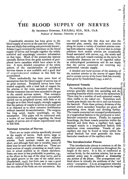 HE BLOOD SUPPLY of NERVES by ARCHIBALD DURWARD, F.R.S.(Ed.), M.D., M.B., Ch.B